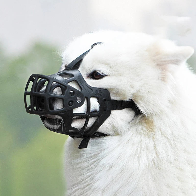 Soft and Safe Silicone Dog Muzzle - Breathable Anti-Biting Mouth Mask for Medium to Large Dogs, Perfect for Outdoor Adventures