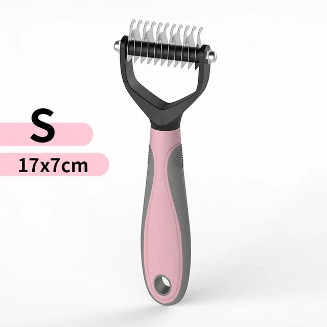 Ultimate Cat & Dog Hair Removal Comb - Double Sided Stainless Steel Grooming Brush for Effortless Tangle Removal