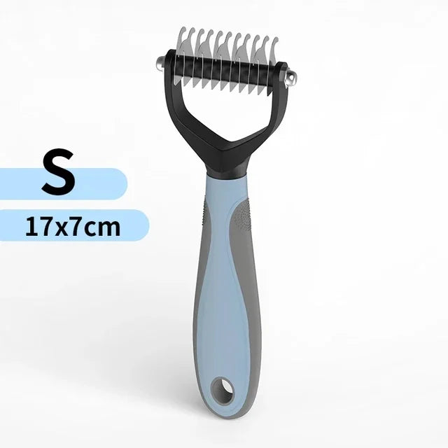 Ultimate Cat & Dog Hair Removal Comb - Double Sided Stainless Steel Grooming Brush for Effortless Tangle Removal