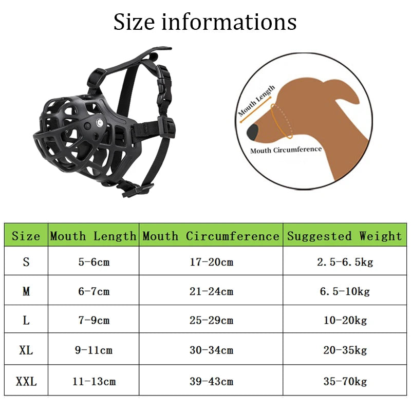 Soft and Safe Silicone Dog Muzzle - Breathable Anti-Biting Mouth Mask for Medium to Large Dogs, Perfect for Outdoor Adventures
