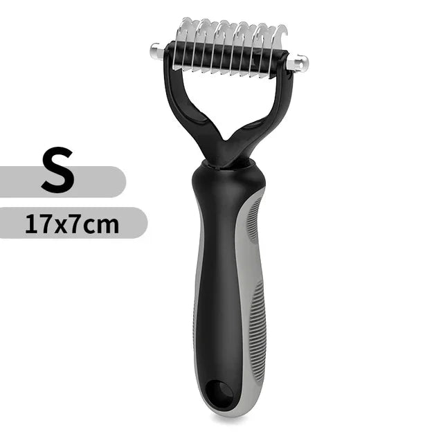 Ultimate Cat & Dog Hair Removal Comb - Double Sided Stainless Steel Grooming Brush for Effortless Tangle Removal