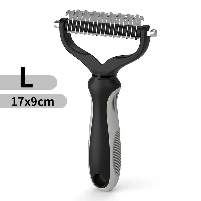 Ultimate Cat & Dog Hair Removal Comb - Double Sided Stainless Steel Grooming Brush for Effortless Tangle Removal