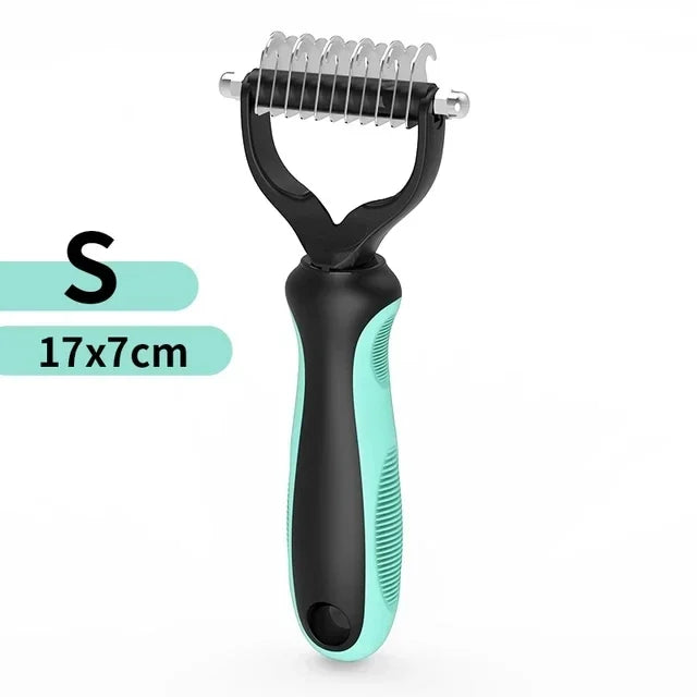 Ultimate Cat & Dog Hair Removal Comb - Double Sided Stainless Steel Grooming Brush for Effortless Tangle Removal