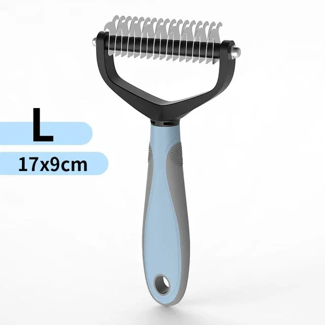 Ultimate Cat & Dog Hair Removal Comb - Double Sided Stainless Steel Grooming Brush for Effortless Tangle Removal
