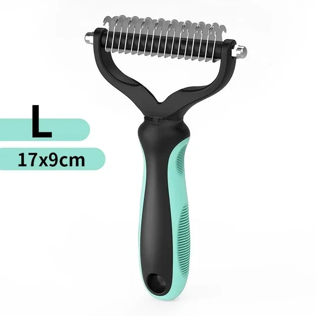 Ultimate Cat & Dog Hair Removal Comb - Double Sided Stainless Steel Grooming Brush for Effortless Tangle Removal